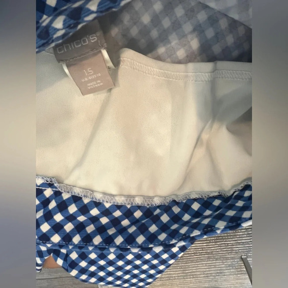 Chico's size 1.5 (Medium/Size 10) pull up pants blue checks - Picture 8 of 11
